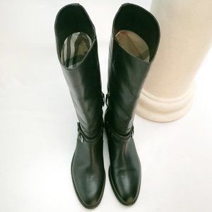 AUTHENTIC BURBERRY Adelaide Black Leather Zip Tall Knee Equestrian Riding Boots